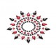 Lepítka GLORIA glittering jewelry black and red 2 ks