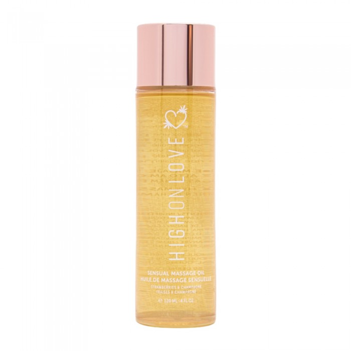 Masážní olej HIGH ON LOVE MASSAGE OIL STRAWB-CHAMP 120 ml