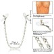 Skřipce na bradavky CalExotic Crystal Chain Nipple Clamps silver