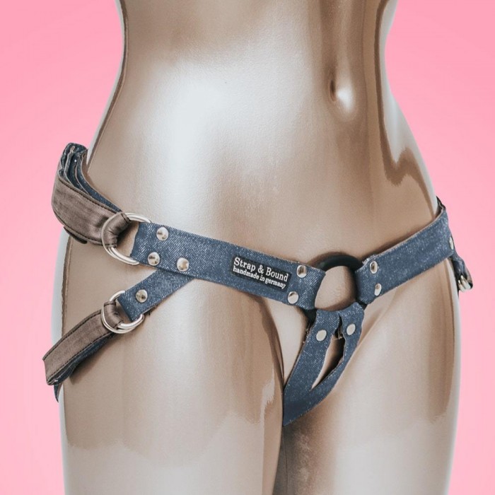 Strap&bound - Džínový popruh Fun Factory jeans blue - modrá