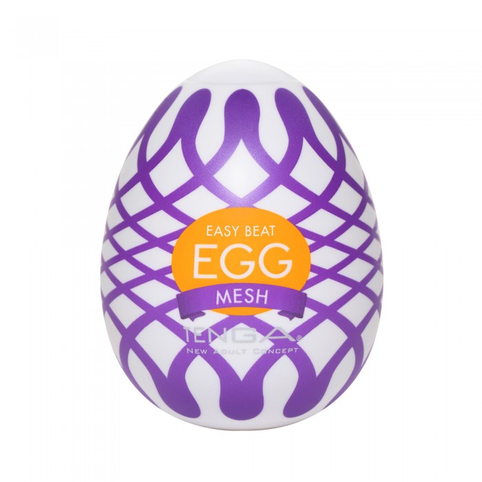 Pánský masturbátor vajíčko Tenga Egg Mesh - uvnitř bílá, obal fialový