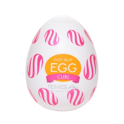 Pánský masturbátor vajíčko Tenga Egg Curl - uvnitř bílá, obal růžový