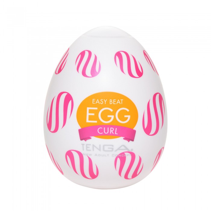 Pánský masturbátor vajíčko Tenga Egg Curl - uvnitř bílá, obal růžový