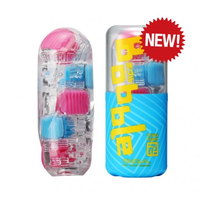 Pánský masturbátor Bobble Crazy Cubes - růžovo-modrá