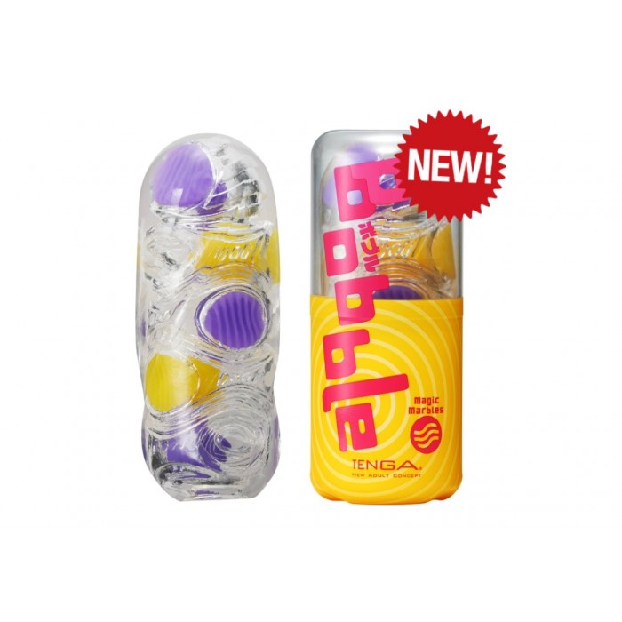 Pánský masturbátor Bobble Magic Marbles - fialovo-žlutá