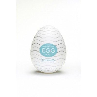 Pánský masturbátor vajíčko Tenga Egg Wavy - uvnitř bílá, obal tyrkysová